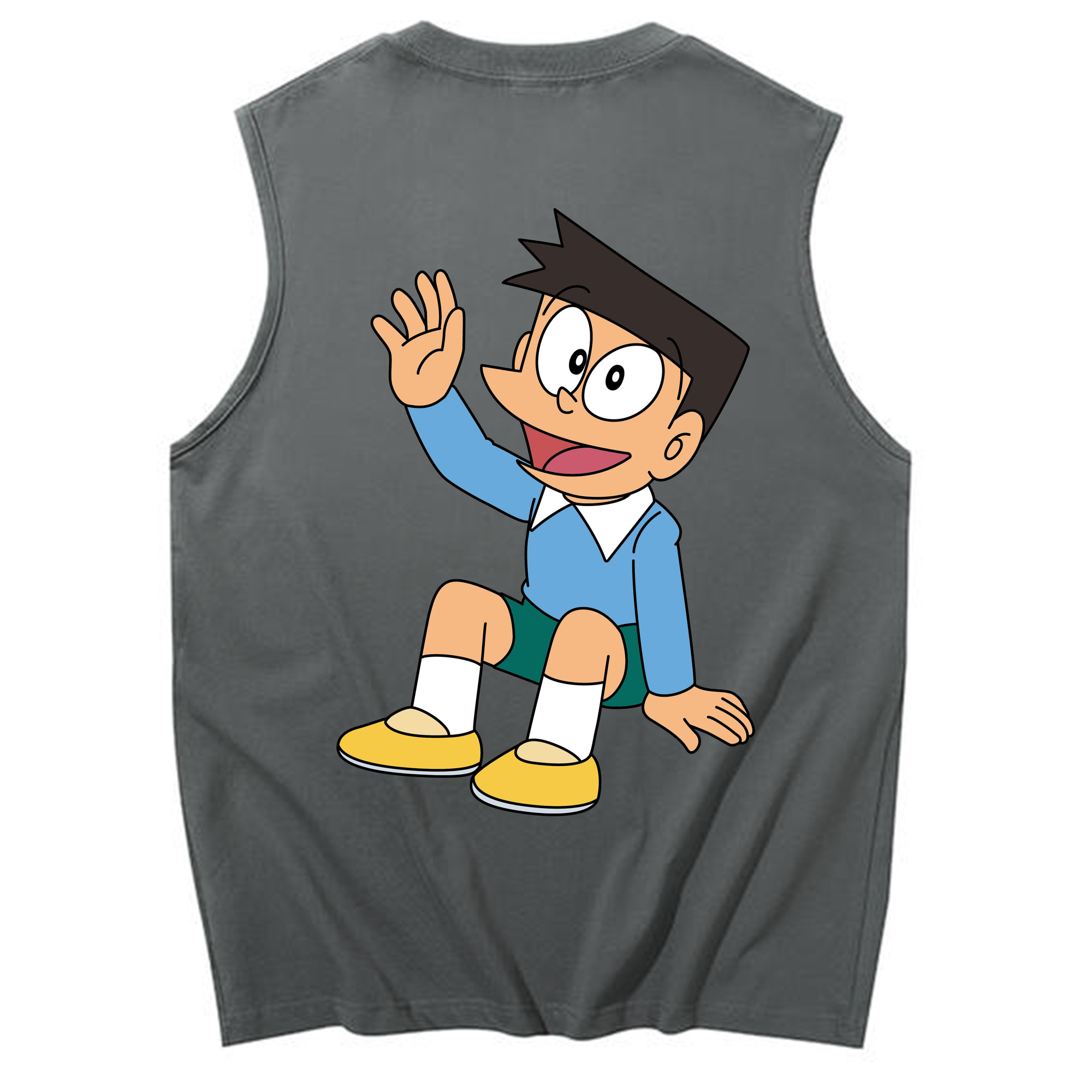 （画像用） ドラえもん 骨川 スネ夫 Doraemon Honekawa Suneo コットン100％タンクトップ（背面プリント）